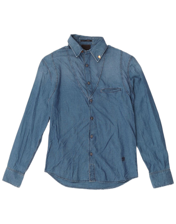 Camicia da uomo G-Star piccola in cotone blu