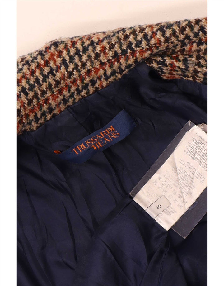Soprabito Donna Trussardi Jeans IT 40 Small Pied De Poule Multicolore Lana