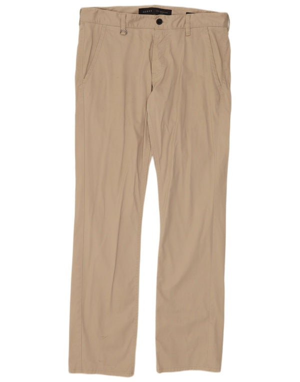 Pantaloni chino dritti da uomo Guess W32 L33 in cotone beige