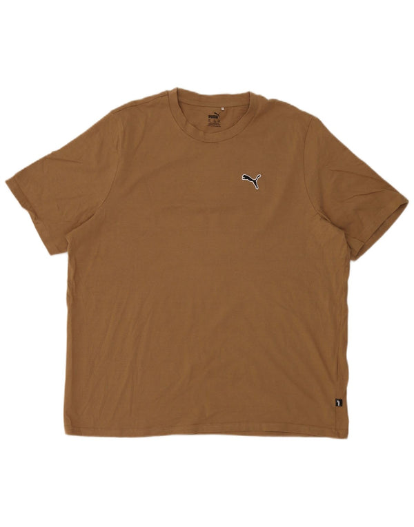 T-shirt da uomo Puma Top 2XL in cotone beige
