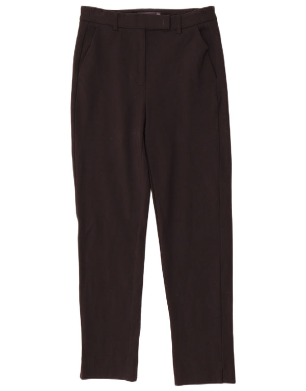 Pantaloni da abito slim da donna Marks & Spencer UK 8 piccoli W26 L28 viscosa nera