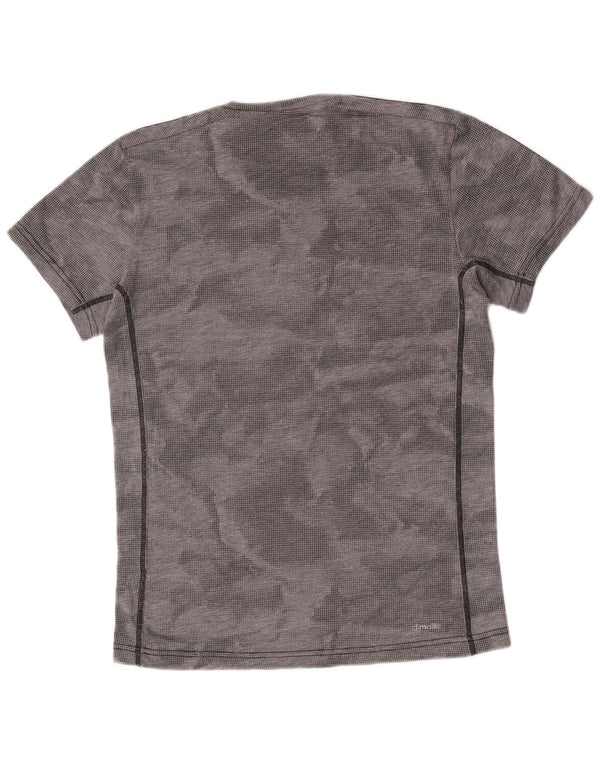 T-shirt Adidas Climalite da uomo Top piccola in poliestere mimetico grigio