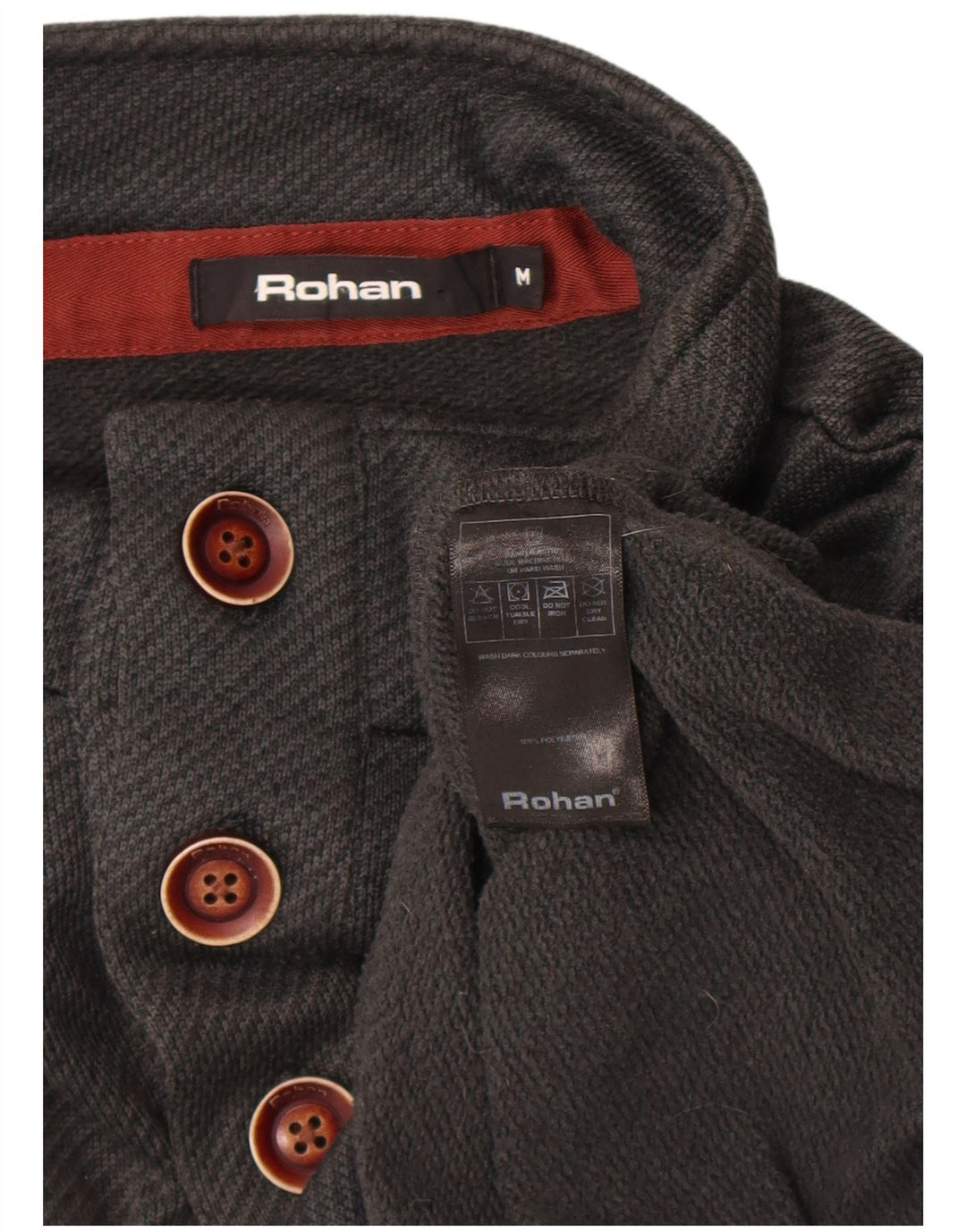 Felpa da uomo Rohan con bottoni e collo, maglione, poliestere grigio medio