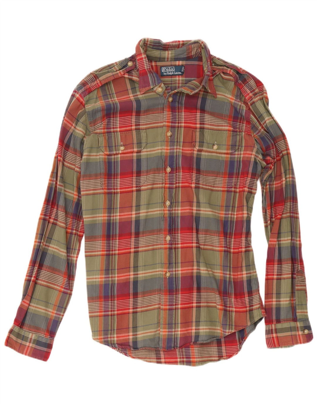 Polo Ralph Lauren Camicia da uomo grande in cotone scozzese multicolore