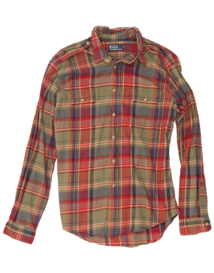 Polo Ralph Lauren Camicia da uomo grande in cotone scozzese multicolore