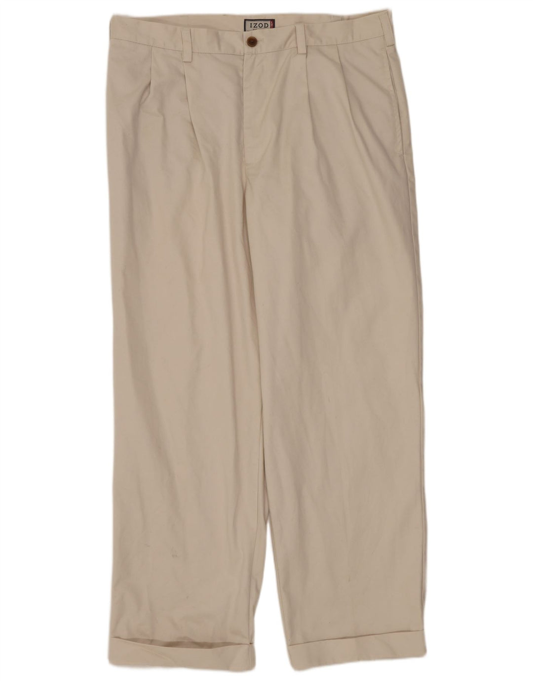 Pantaloni chino da uomo con pegging IZOD W36 L32 in cotone beige