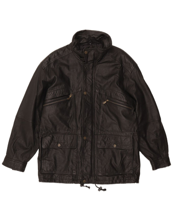 DON CAMILLO Giubbotto in Pelle Uomo IT 48 Medio Pelle Nera