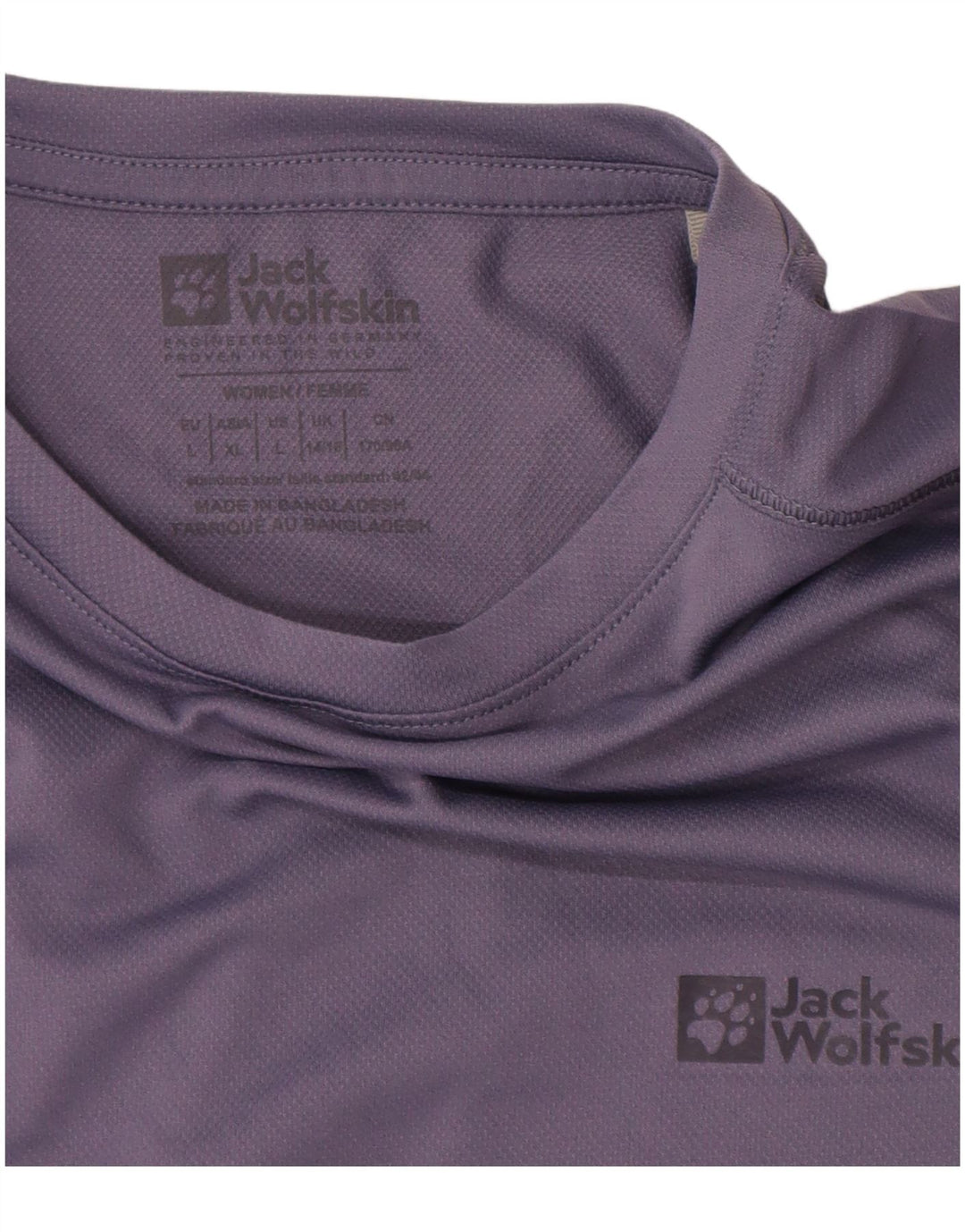 JACK WOLFSKIN T-shirt da donna Top UK 14/16 Large Viola Poliestere