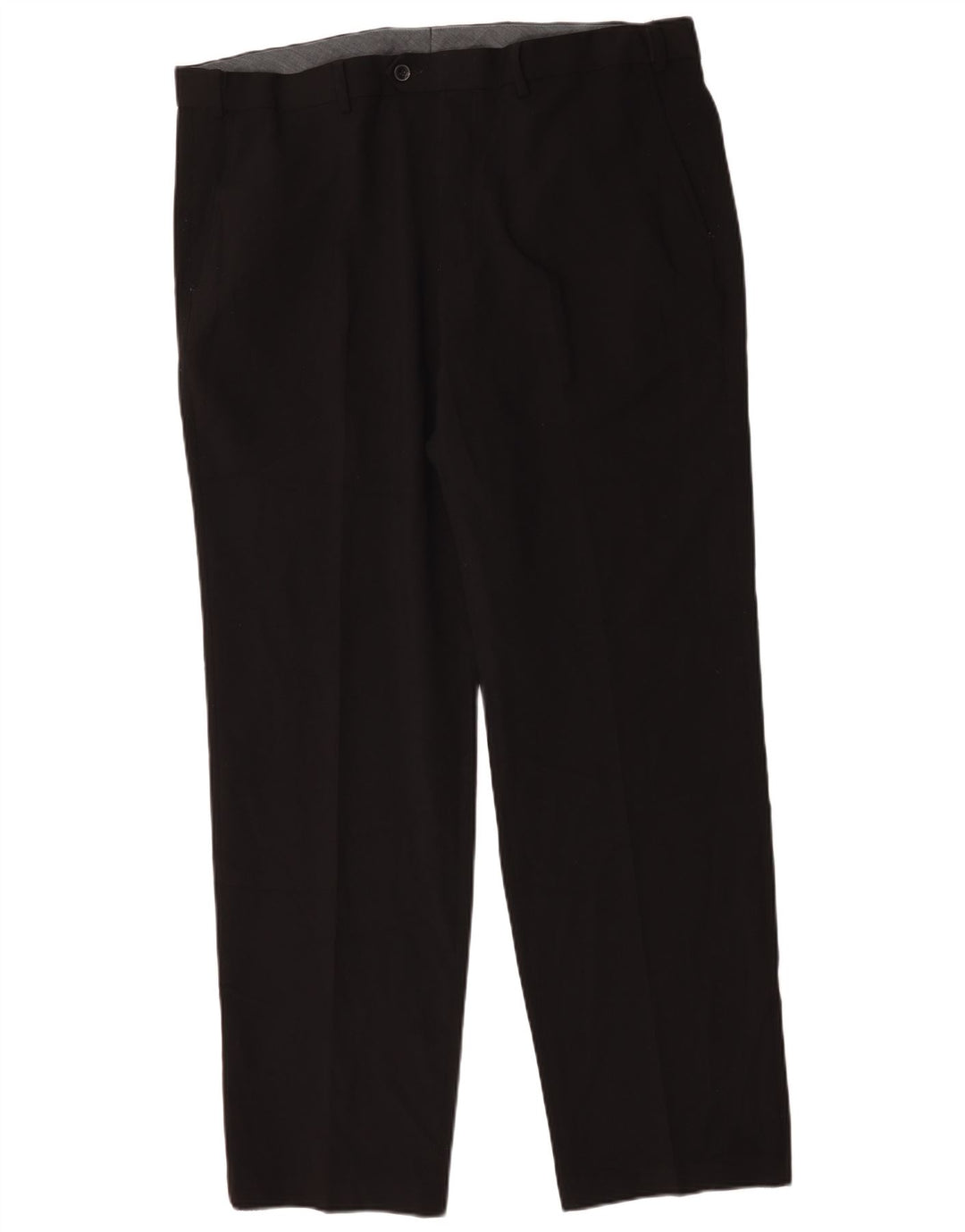 Pantaloni da abito dritti da uomo Marks & Spencer W42 L33 poliestere nero