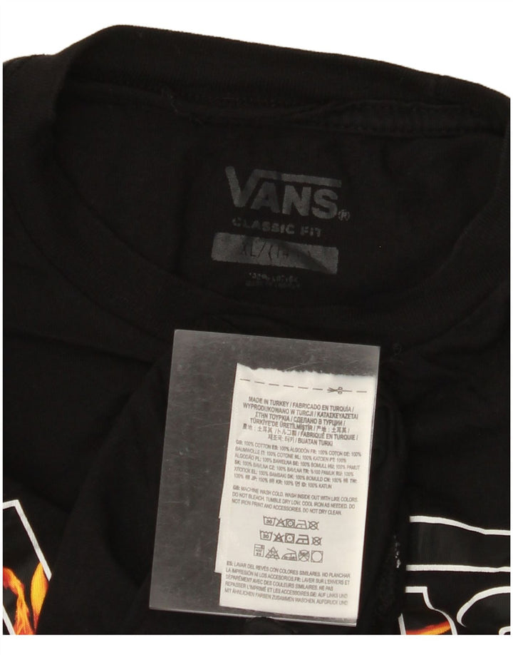 Maglietta grafica da bambino VANS a maniche lunghe 13-14 anni XL Black Colourblock