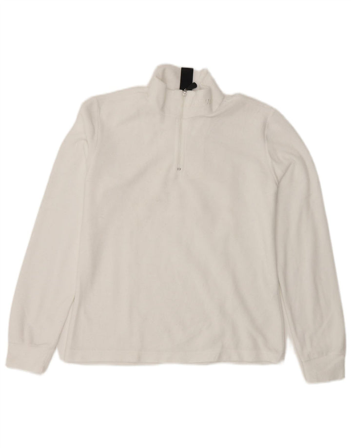 Maglione in pile da donna Colmar con zip e collo UK 10 piccolo poliestere bianco