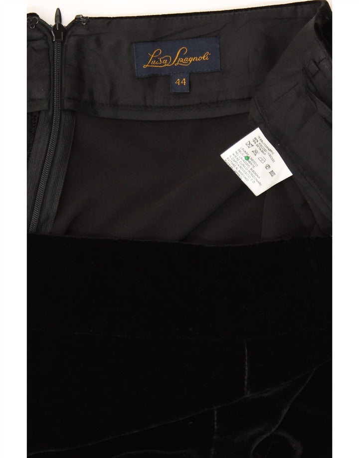 LUISA SPAGNOLI Pantaloni casual in velluto da donna IT 44 Medio W34 L31 Nero