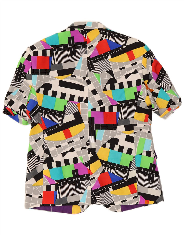 Giacca blazer a 2 bottoni da uomo Opposuits UK 46 3XL multicolore geometrico