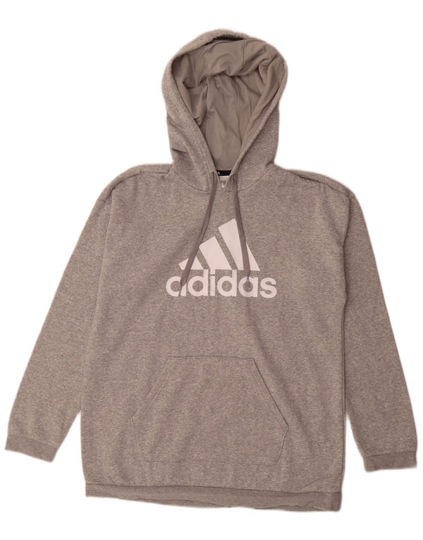 Felpa con cappuccio oversize con grafica Adidas da donna UK 8/10 Small Grey Flecked