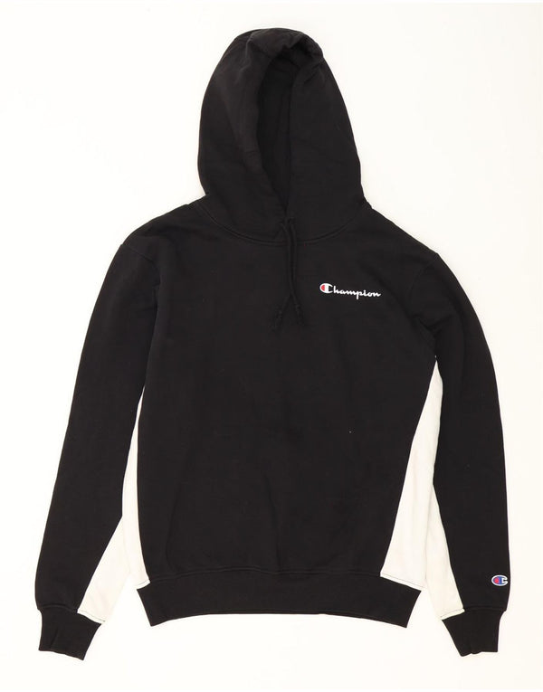 Felpa con cappuccio da uomo Champion Small in cotone color block nero