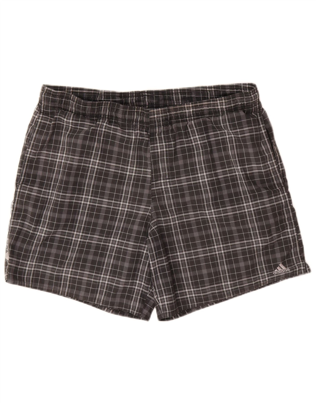 Pantaloncini da bagno Adidas da uomo in poliestere a quadri grigio medio