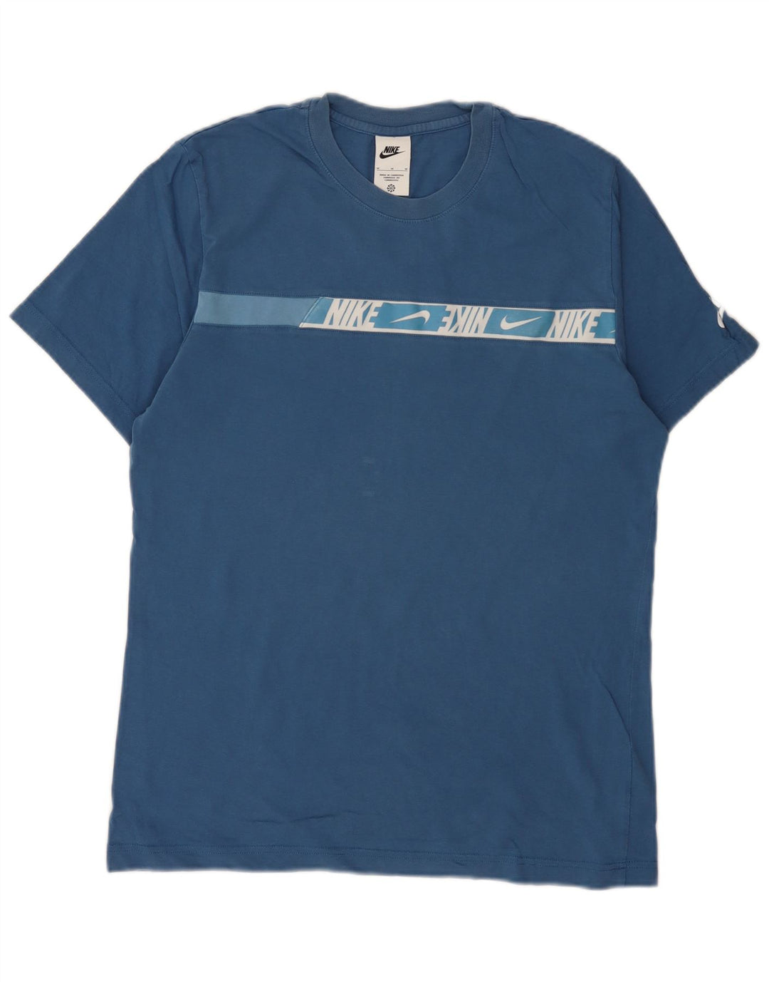 T-shirt grafica da uomo Nike Top in cotone blu medio
