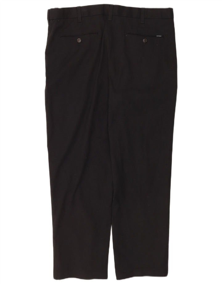 Pantaloni da abito dritti da uomo Marks & Spencer W40 L28 cotone nero