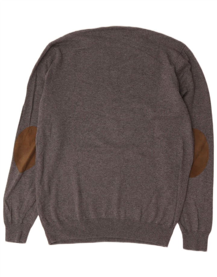 Maglione maglione girocollo da uomo Massimo Dutti XL in cotone grigio