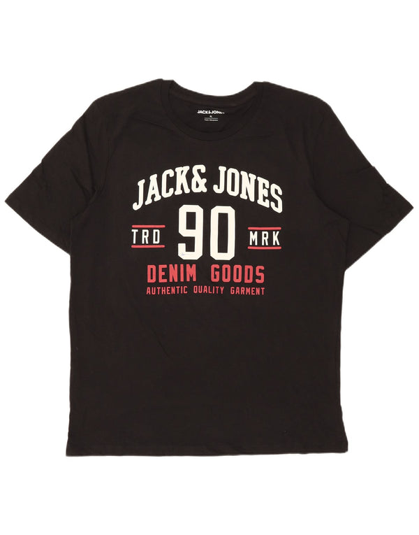 T-shirt grafica da uomo Jack & Jones Top XL in cotone nero
