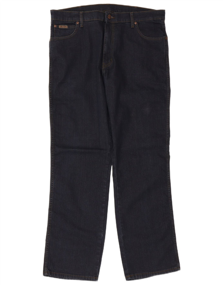 Jeans dritti da uomo WRANGLER W38 L32 cotone blu navy