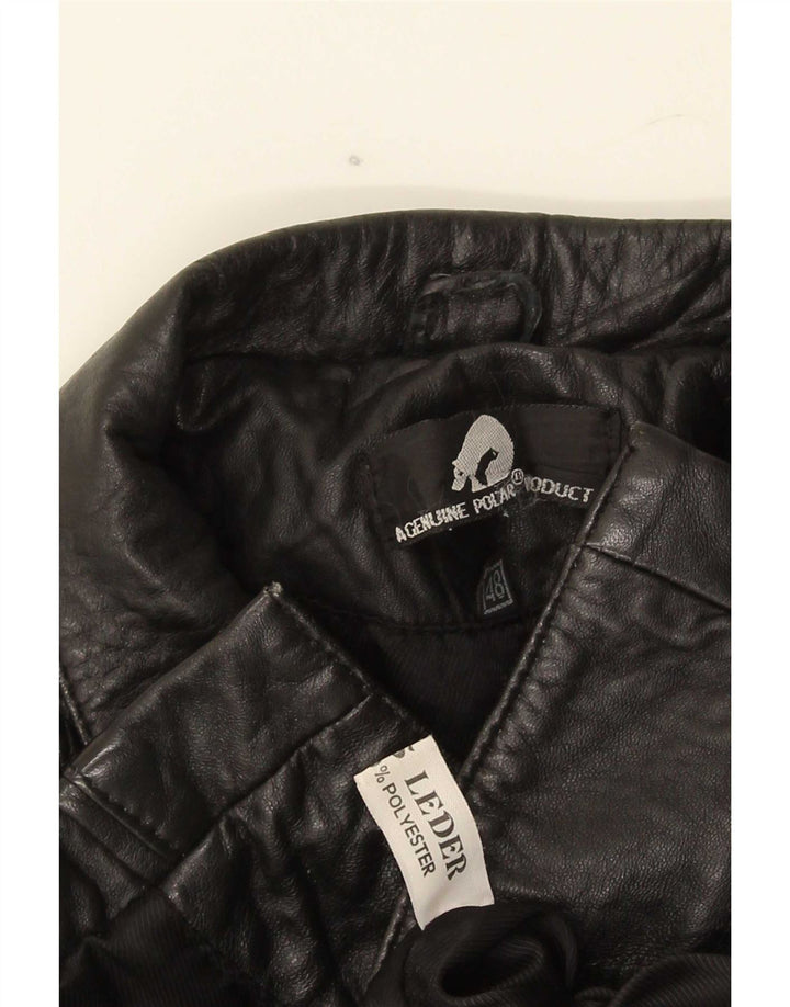 Giacca in pelle da donna vintage IT 48 XL in pelle nera