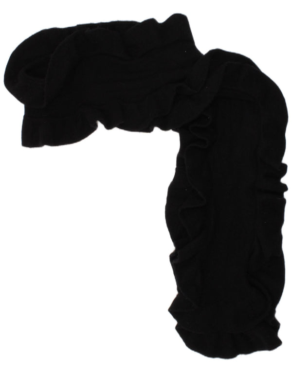 Sciarpa in maglia con volant da donna Tommy Hilfiger taglia unica in cashmere nero