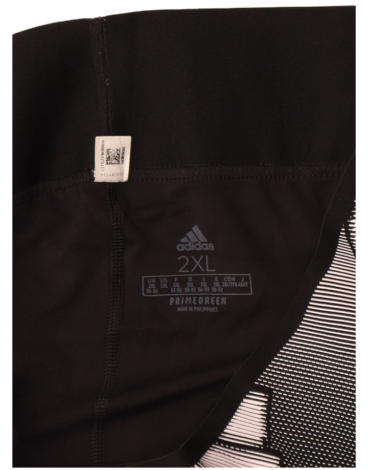 Leggings grafici da donna Adidas UK 24/26 2XL Poliestere nero