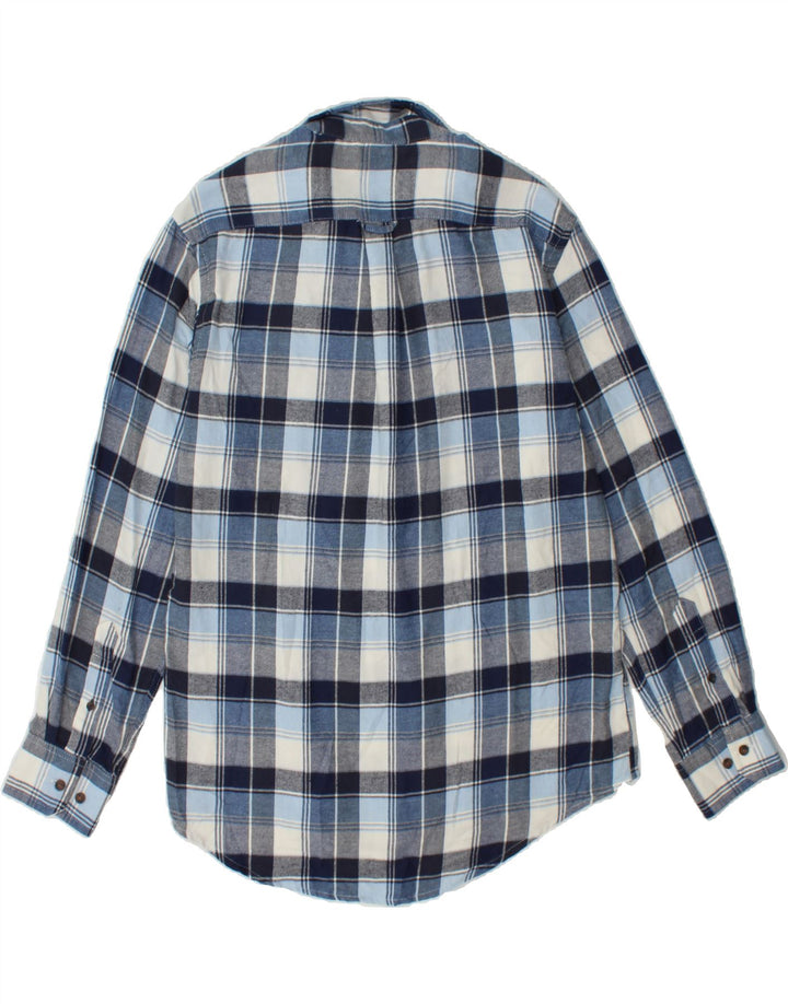 IZOD Mens Flannel Shirt Medium Blue Check Cotton Vintage Izod and Second-Hand Izod from Messina Hembry 