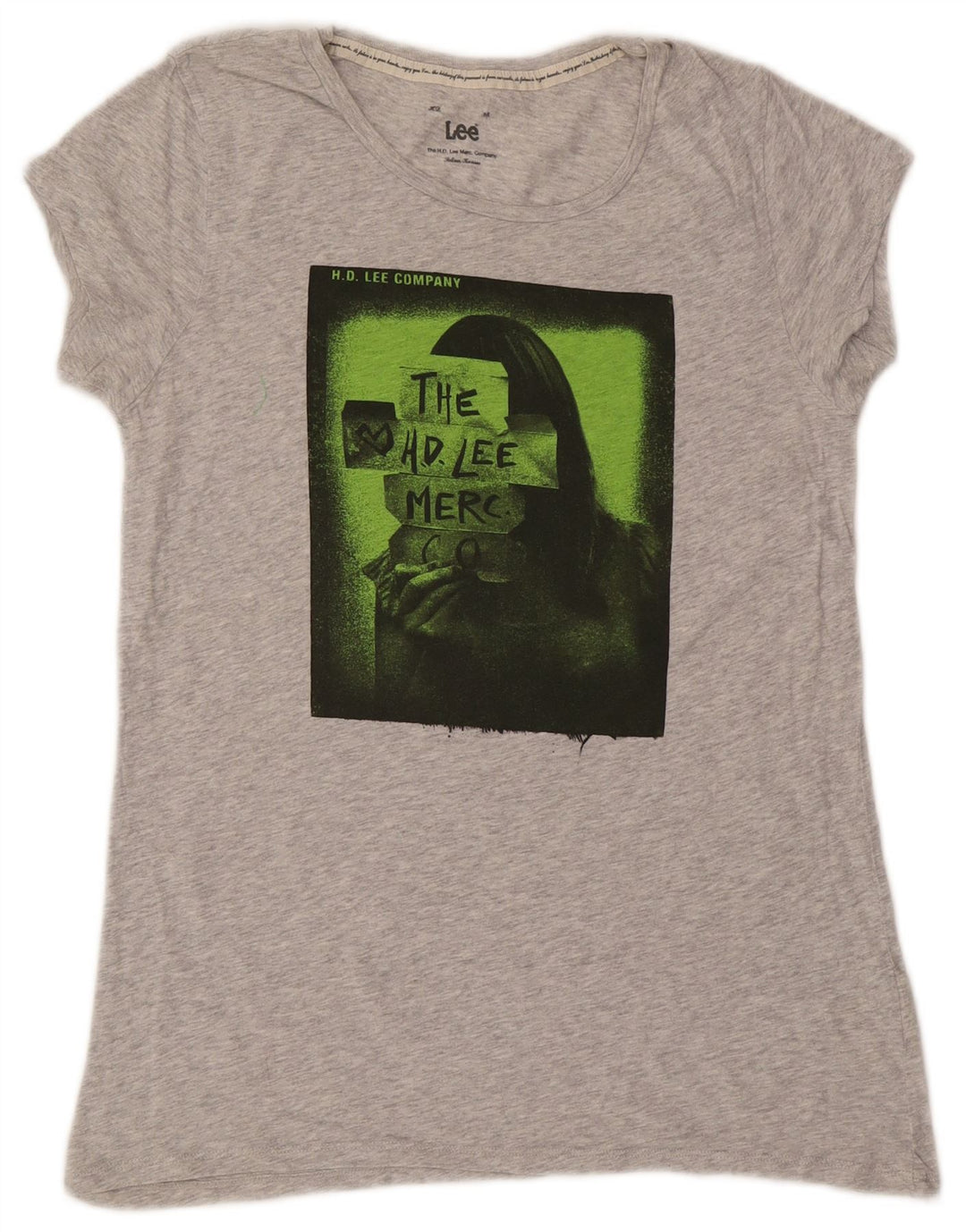 Maglietta grafica da donna Lee Top UK 12 Cotone grigio medio