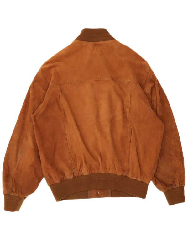Bata and More Giubbotto bomber in pelle scamosciata da uomo IT 50 Large in pelle marrone