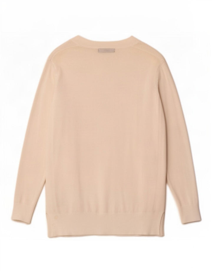 Maglione cardigan aperto da donna Marks & Spencer UK 12 medio bianco