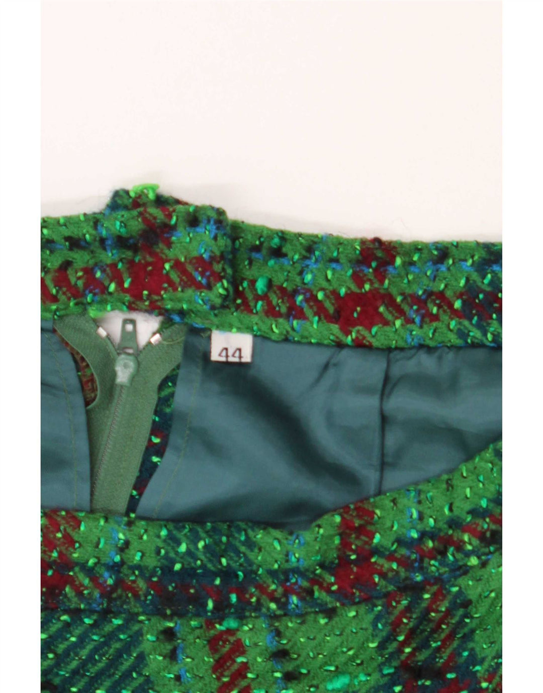 Gonna a tubino vintage da donna IT 44 media W28 scozzese verde