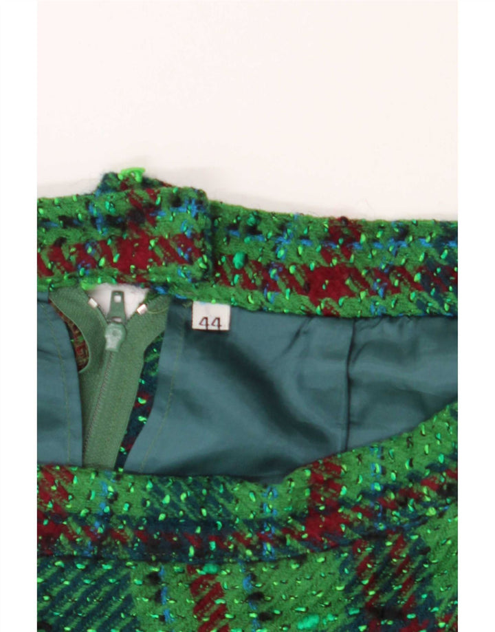 Gonna a tubino vintage da donna IT 44 media W28 scozzese verde