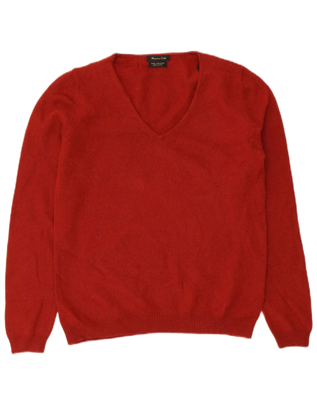 MASSIMO DUTTI Maglione da donna con scollo a V UK 14 Grande lana rossa