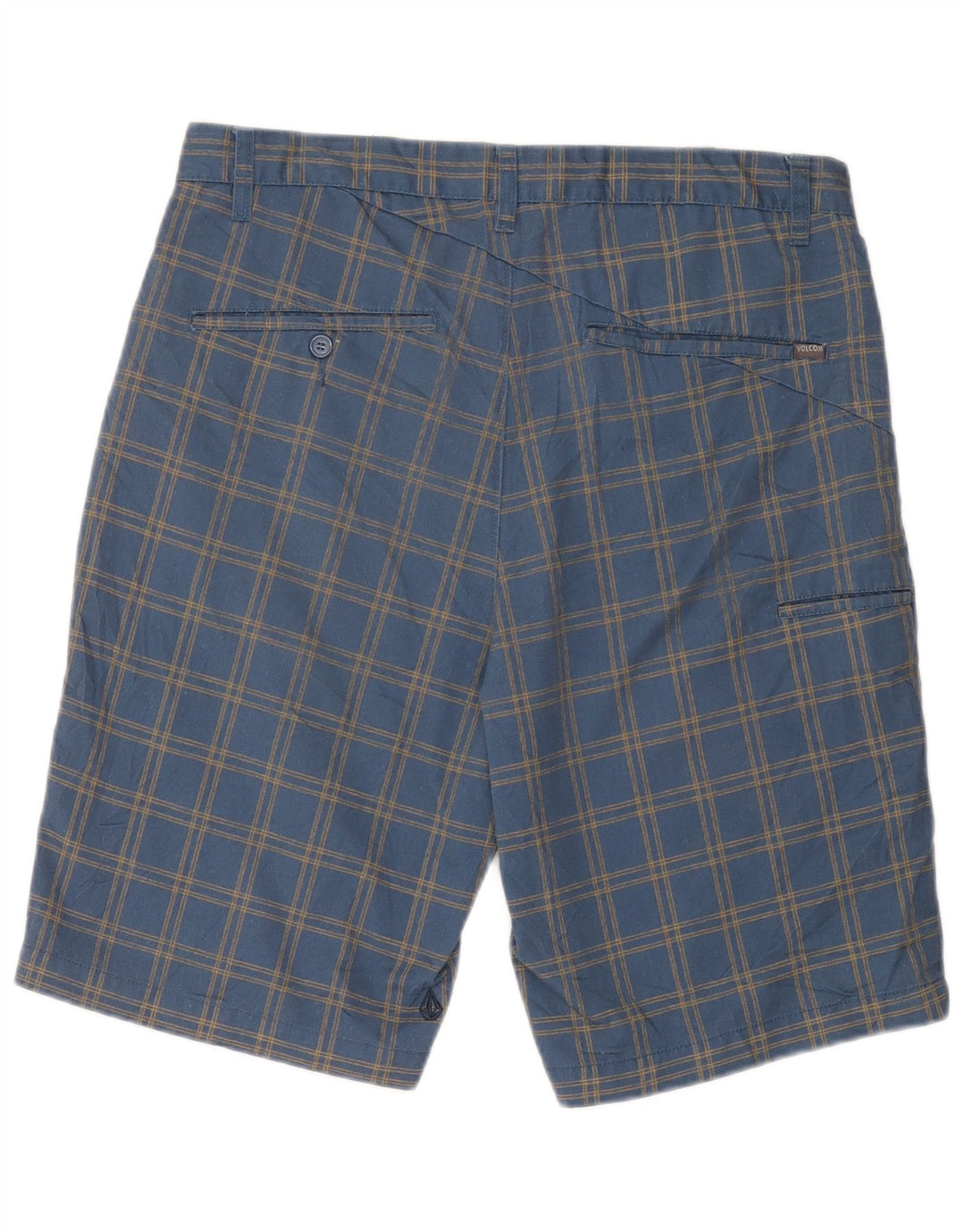 Pantaloncini chino da uomo Volcom W34 poliestere a quadri grandi blu