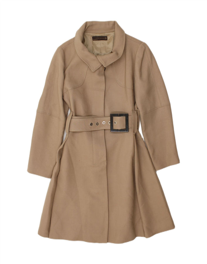 Cappotto Zara Donna UK 14 Large Beige Lana