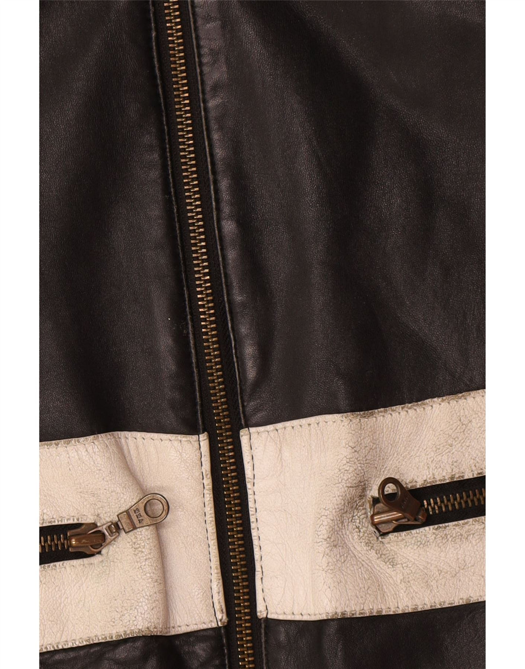 Giacca motorstyle da donna vintage EU 42 Large Black Colourblock