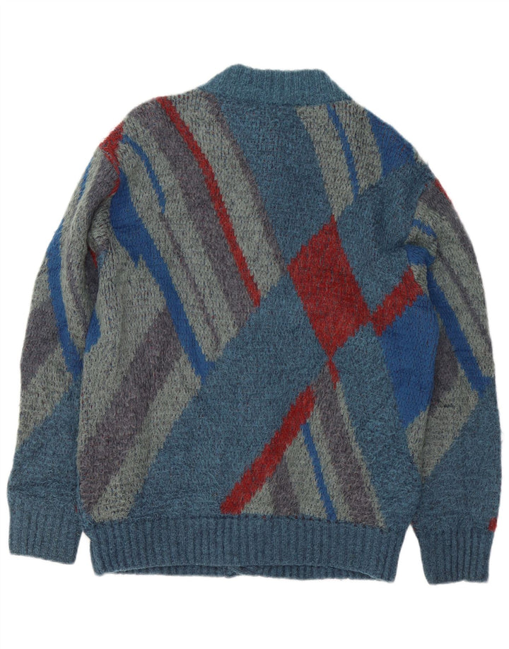 Maglione Cardigan Uomo Maglificio IT 48 Acrilico geometrico Blu Medio