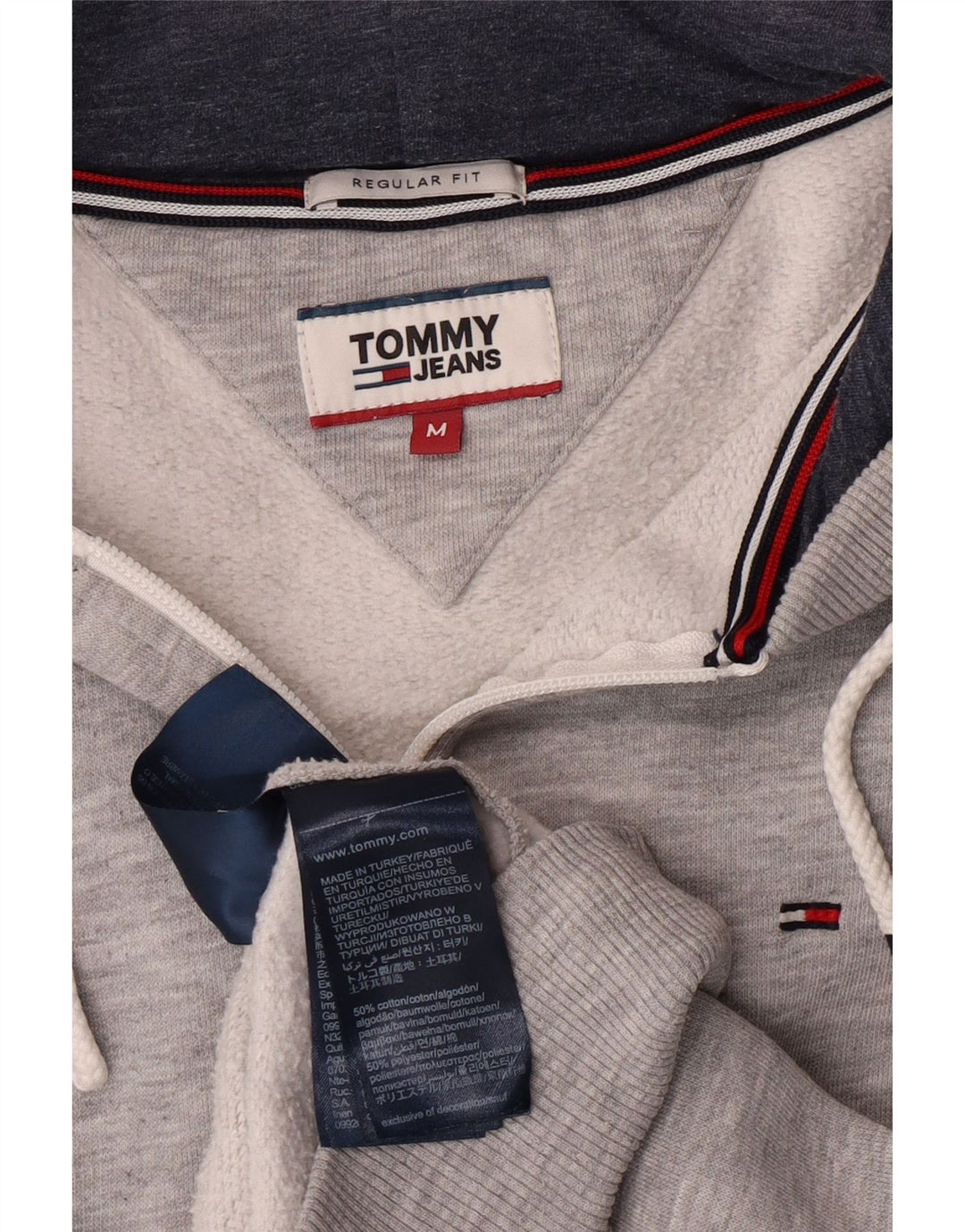TOMMY HILFIGER Maglione con cappuccio e zip vestibilità regolare da uomo grigio medio chiazzato