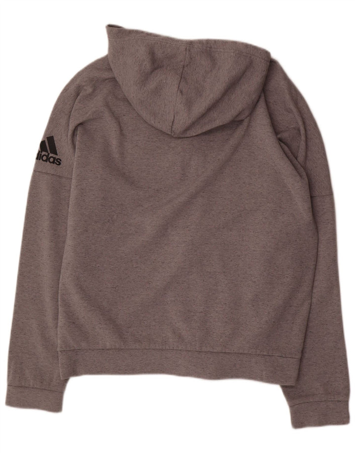 Maglione con cappuccio e zip da uomo ADIDAS grande grigio screziato