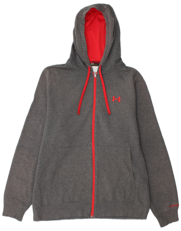 Felpa con cappuccio e zip da uomo UNDER ARMOUR grande grigia
