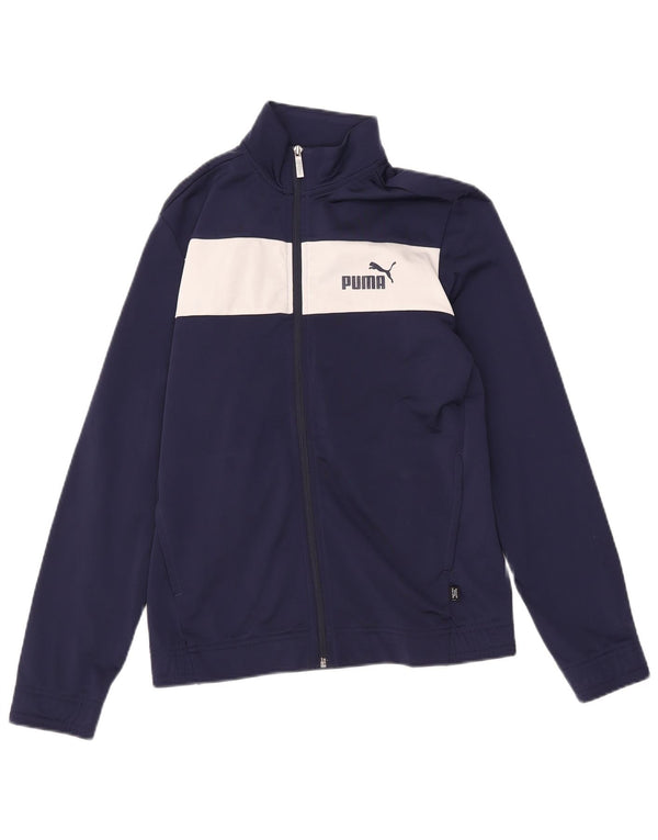 Giacca da tuta da ragazzo Puma 15-16 anni in poliestere color block blu navy