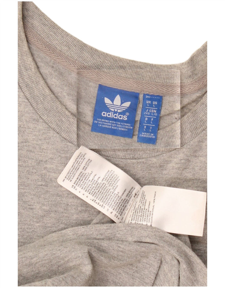 T-shirt grafica da uomo ADIDAS Top grande in cotone grigio