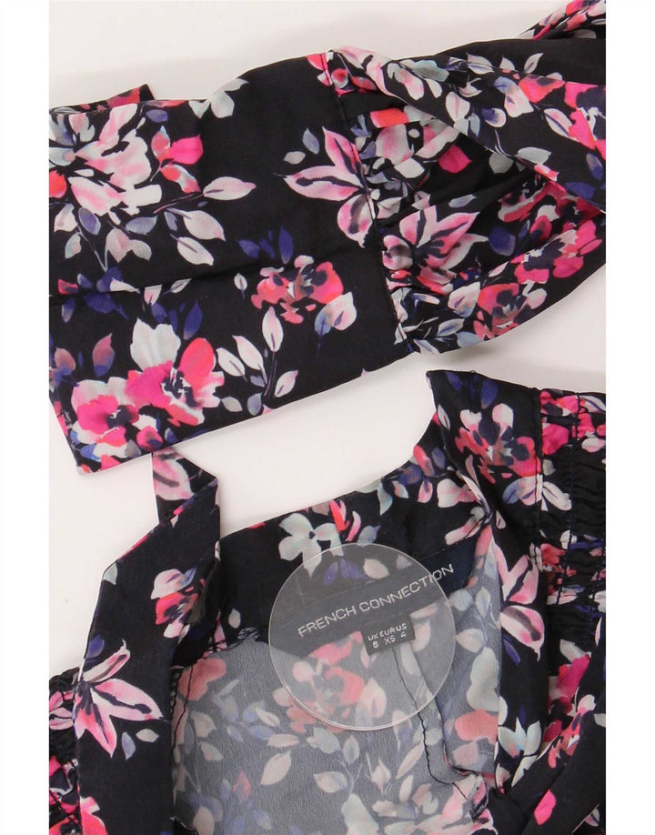 Camicetta asimmetrica da donna French Connection Top UK 8 Piccolo blu navy floreale