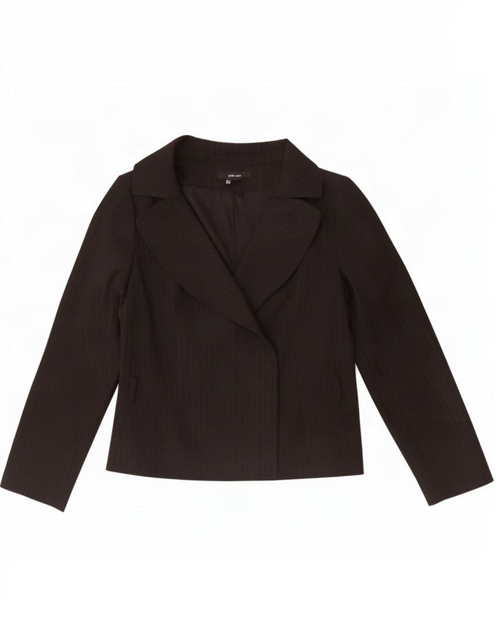 Giacca blazer da donna Zara UK 14 poliestere a righe nere grandi
