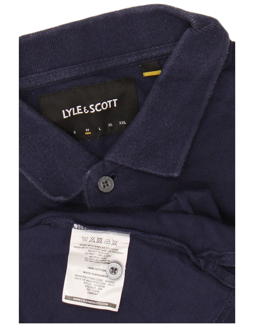 Polo da uomo LYLE & SCOTT in cotone blu navy medio