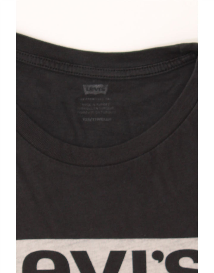 LEVI'S Womens Graphic T-Shirt Top UK 2 2XS Black Vintage Levi's and Second-Hand Levi's from Messina Hembry 