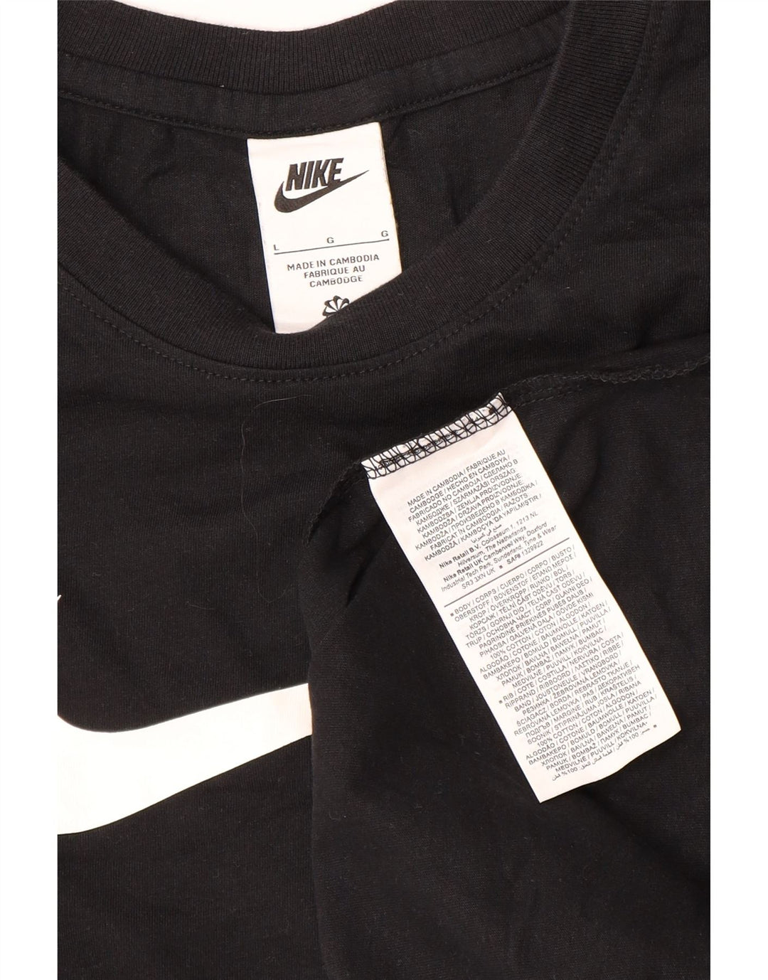 T-shirt grafica da uomo Nike Top grande in cotone nero
