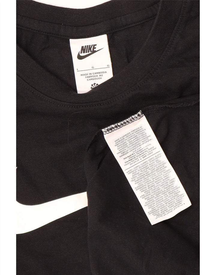 T-shirt grafica da uomo Nike Top grande in cotone nero